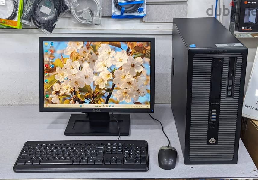 HP Core i7 3.60Ghz PC 8GB RAM 256GB SSD 19" Monitor OS 11 Pro & Office 3