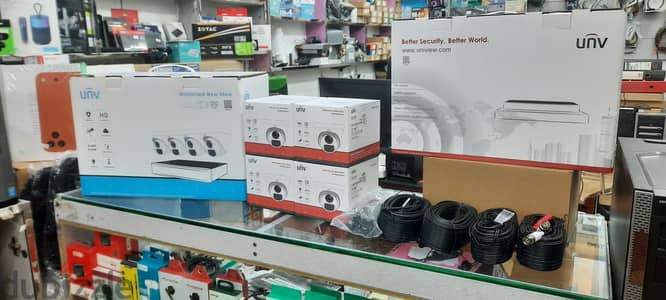 New UNV CCTV Full Kit System 4 Channel DVR + 4 Cameras + 20MTR 4 Cable