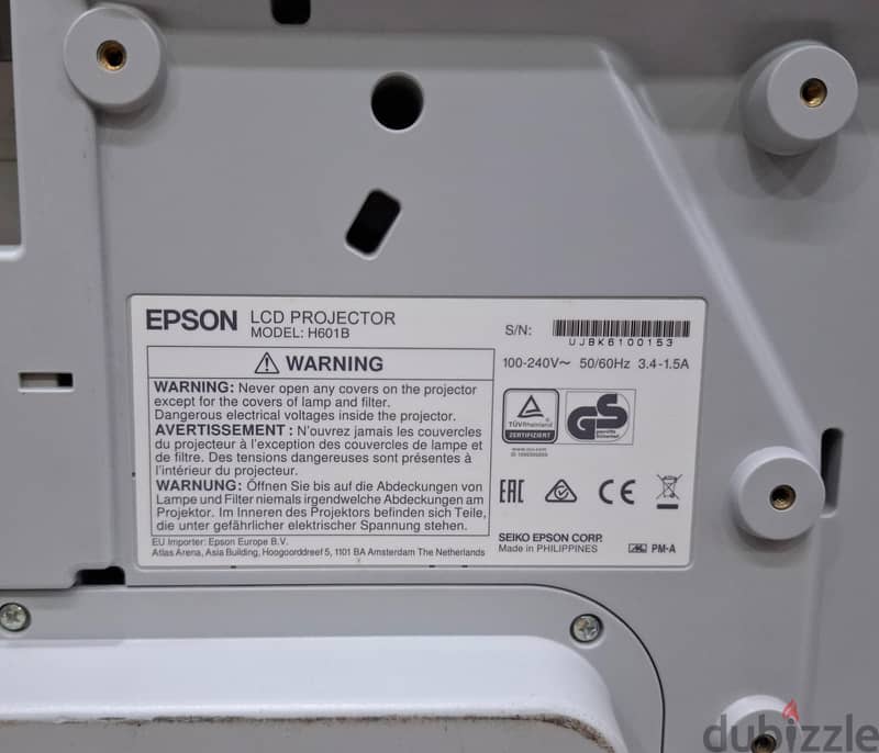 Epson DLP Projector 100" Screen Size Lumens 2,700 - Very Good Working 3