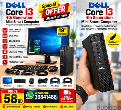 Dell Core i3 4th Gen Mini PC + 19” Monitor | 8GB RAM | 256GB /36841488