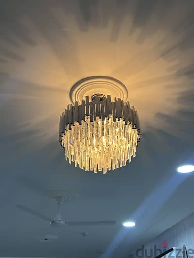Modern Crystal-Style Statement Chandelier