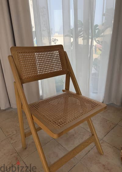 Ew ZARA Home RATTAN AND WOOD FOLDING CHAIR with tag