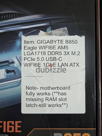 GIGABYTE B850 EAGLE WIFI6E MOTHERBOARD