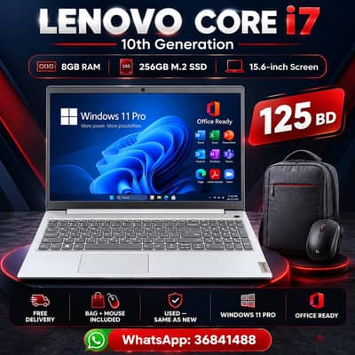 Lenovo Core i7 10th Gen Laptop 8GB RAM | 256GB M. 2 SSD 15.6” /36841488