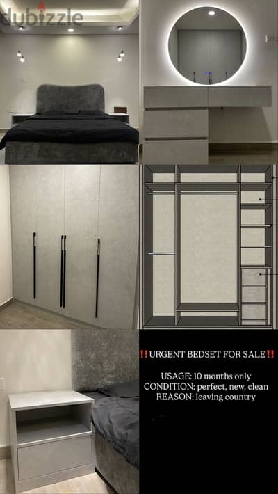 MODERN BEDSET FOR URGENT SALE