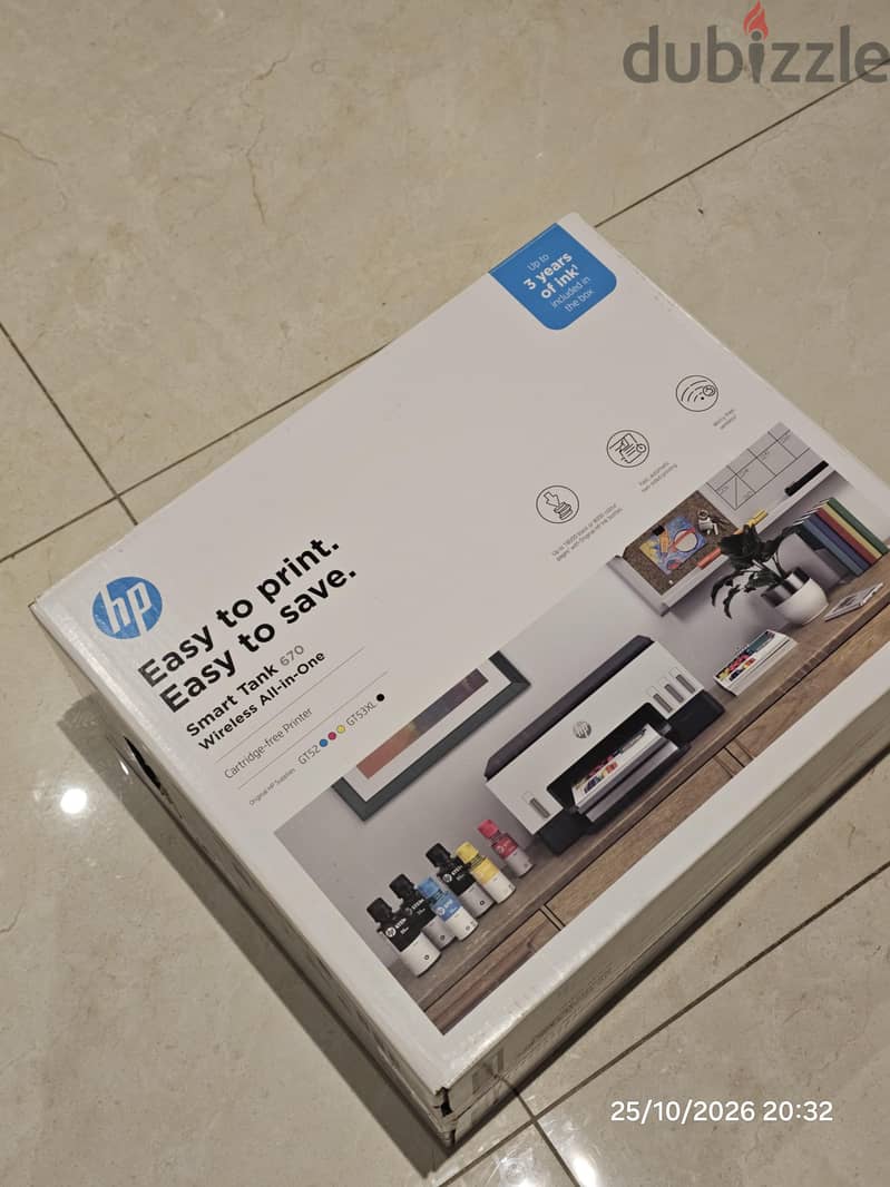 HP Smart tkank 670 - Excellent Condition + 2 Extra Black Refills ...