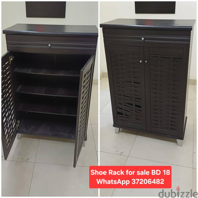 King size bed with mattress 2 side table and other items for sale 4