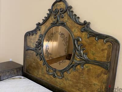 Bed with mattress and 2 side tables 85 BHD