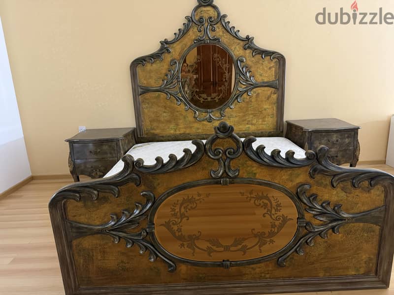 Bed with mattress and 2 side tables 85 BHD 4