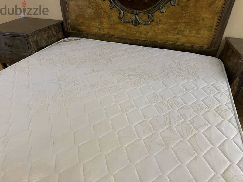 Bed with mattress and 2 side tables 85 BHD 7