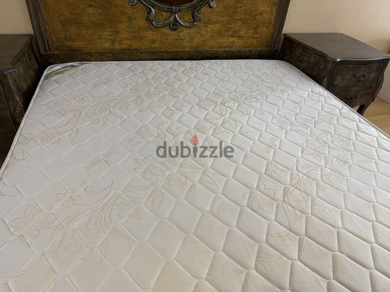 Bed with mattress and 2 side tables 85 BHD 8