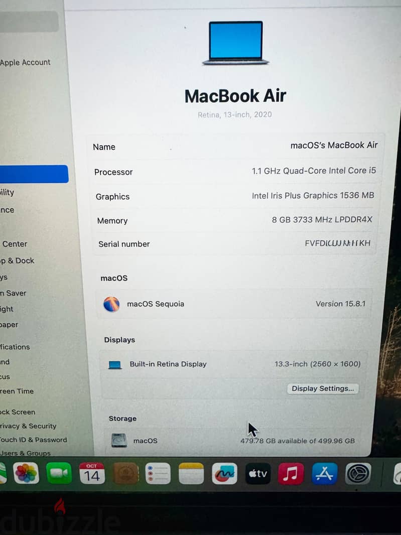 MacBook Air 2020 Excellent 8GB/ 512GB STORAGE 1