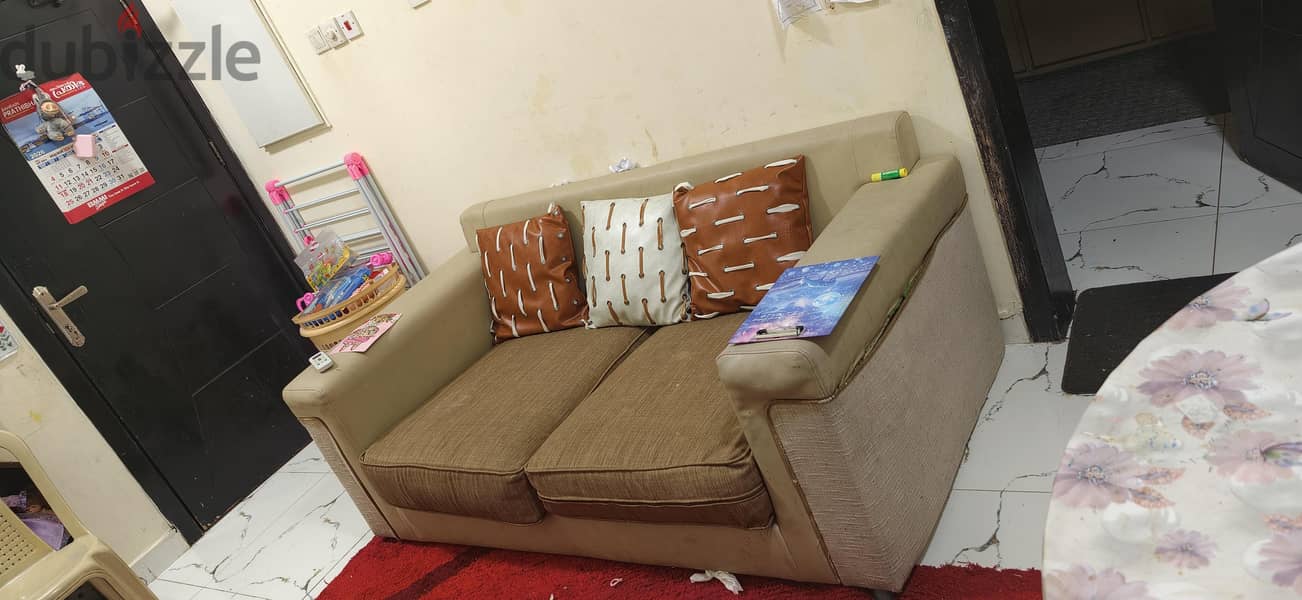 king size bed with mattress, 4&3 seater soffa sets, dining table 1