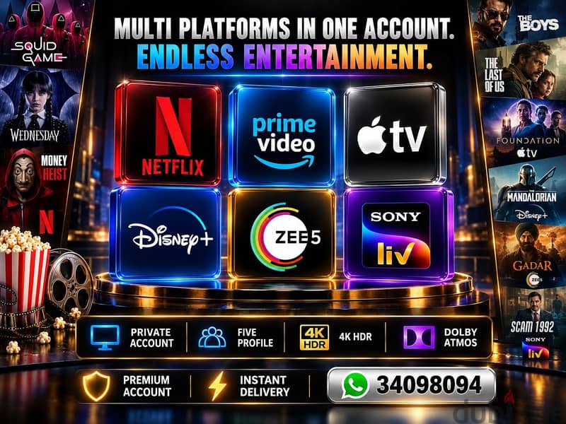 ‫AIO OTT ACCOUNT | 5 PROFILE | NETFLIX | PRIME VIDEO | DISNEY+ ...
