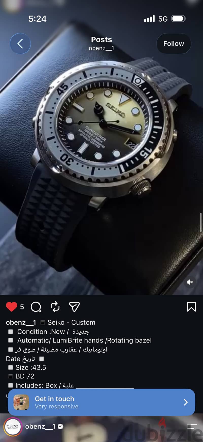 Seiko 5 custom Mens Watch 4