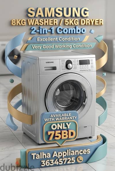 Samsung 8KG Washer 5KG Drayer 2 in 1 Perfect Working Performance 75BD