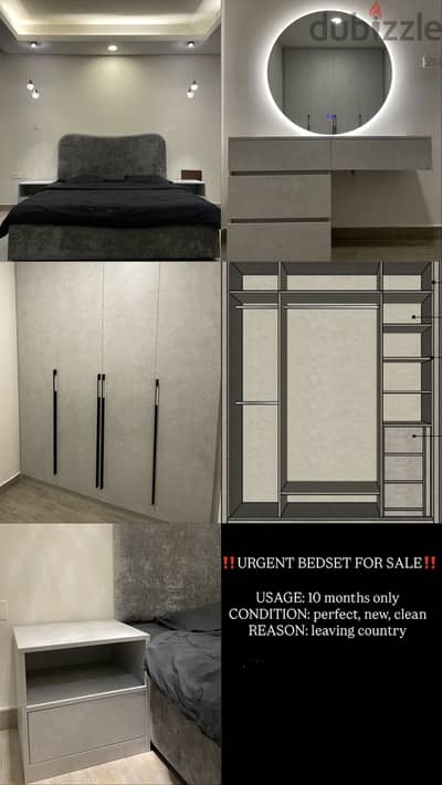 MODERN KING SIZE BEDSET FOR URGENT SALE!!!!!