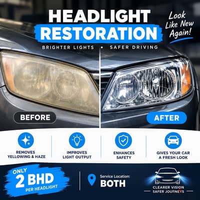 Headlight Restoration Bahrain | 2 BHD Per Headlight