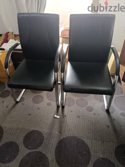 2 Black Office Chairs with Armrests – for sale
