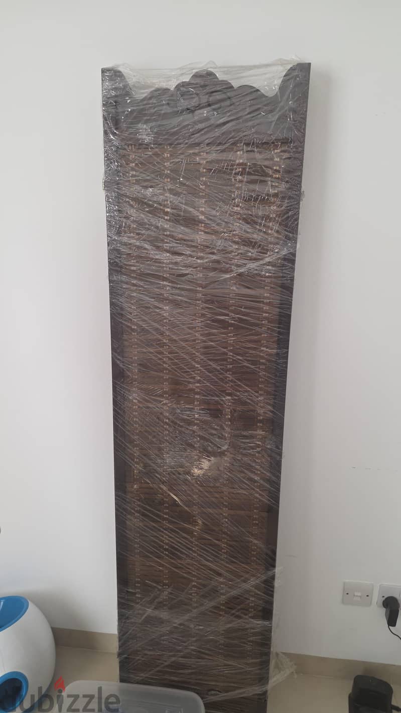 Wooden Partition, Painting and Mirror and cupboard 1