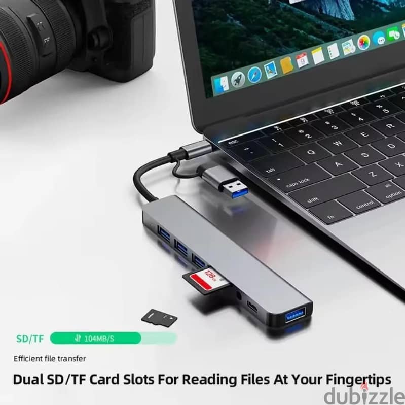8-in-1 USB 8-in-1 USB Hub Adapter – 4K HDMI, USB 3.0 & SD card Reader 1