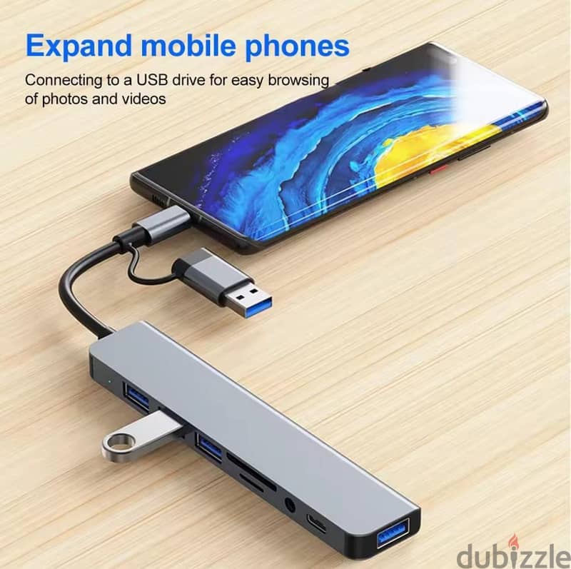 8-in-1 USB 8-in-1 USB Hub Adapter – 4K HDMI, USB 3.0 & SD card Reader 2