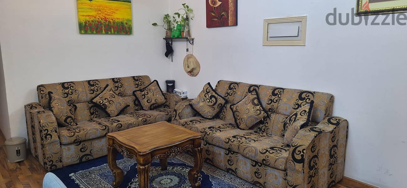 3 Seater Sofa with wooden Table 1