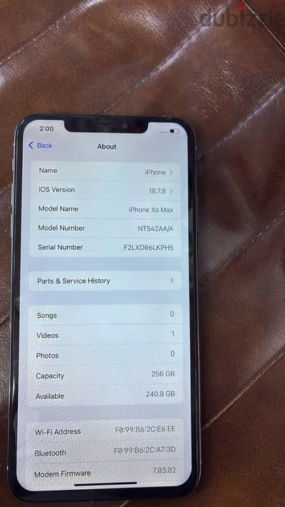 iphone xs max 256 GB 63 BD only