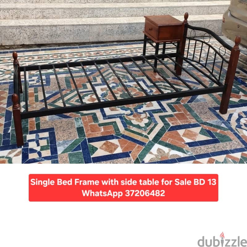 Slightly used Single Bed with mattress & other items for sale 7