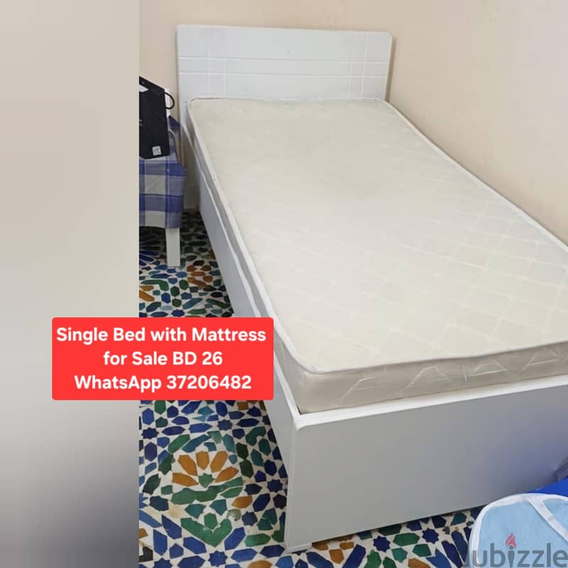 Slightly used Single Bed with mattress & other items for sale 18