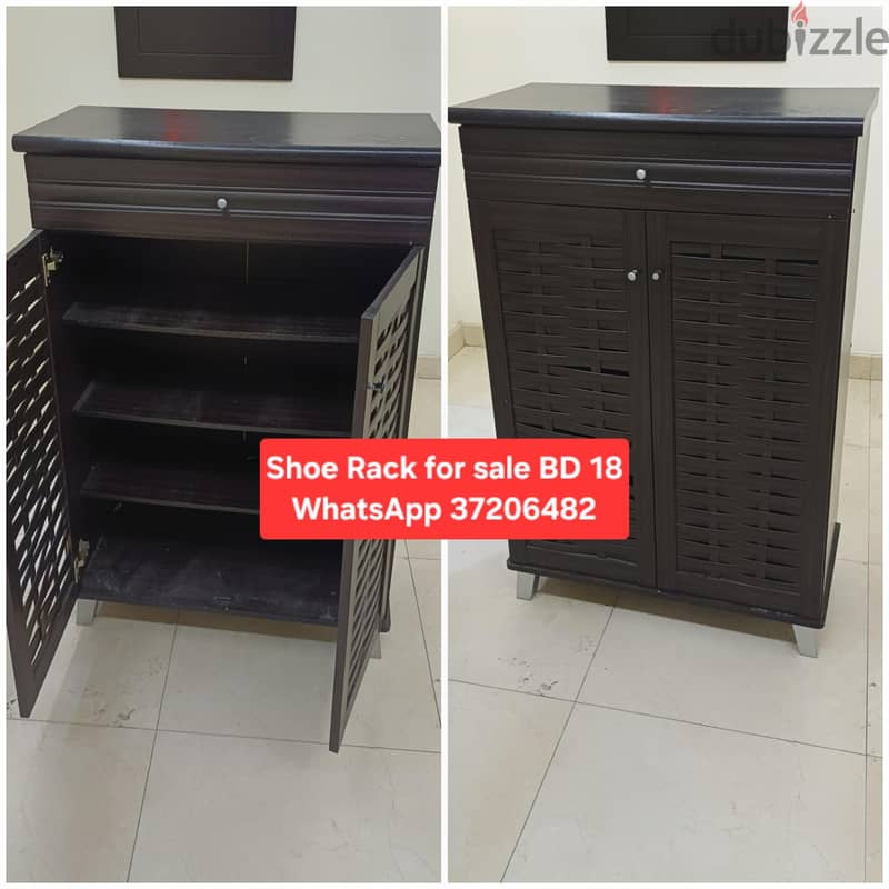 Queen size bed with 3 door wardrobe & other items for sale 18