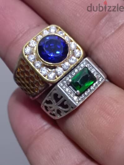 sapphire ring and silver rings