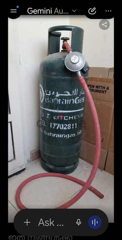 Gas cylinder and connector (bahrain gas)
