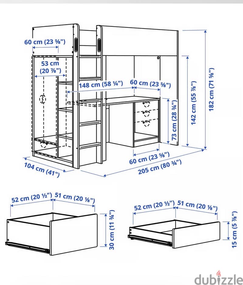 IKEA Loft Bed and Desk 6