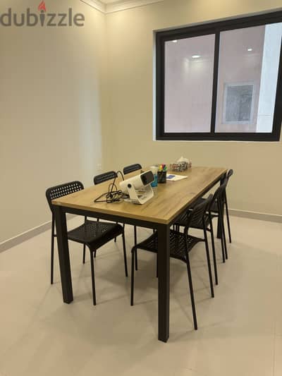 Meeting Table + 6 IKEA Chairs – Excellent Condition