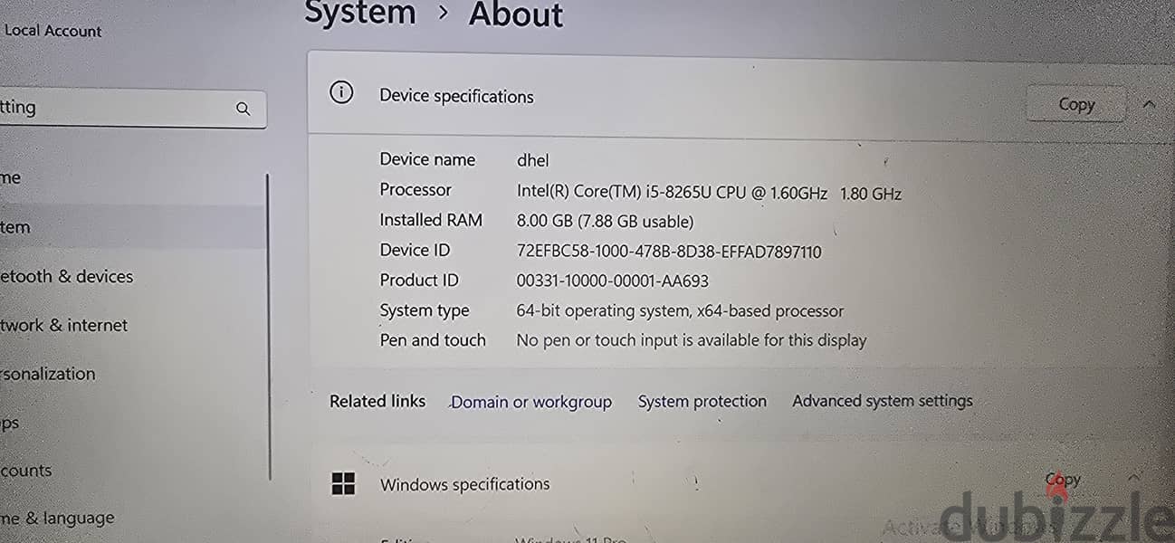 Dell inspiron15 3000. full hd display  15.6" core i5 8th generation 3
