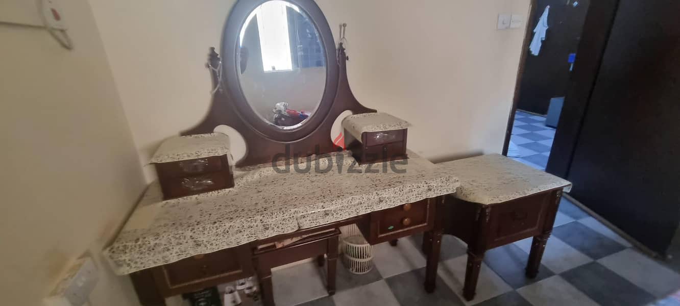 Bed, Cubord, dressing Table with side table for sale 3