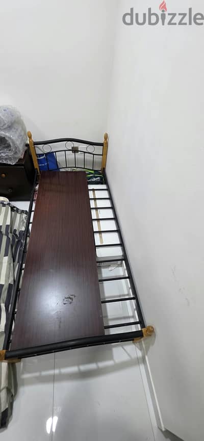 Steel Bed frame with the wooden Board
