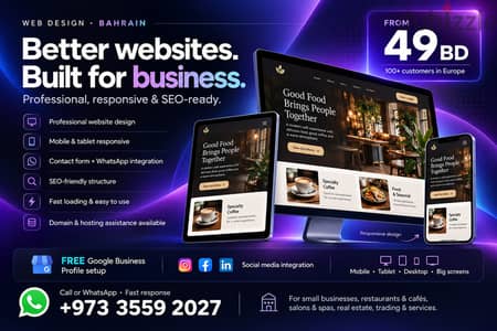 Professional Modern Website Design, Mobile-Friendly Business/Personal