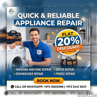 washing machine repair all over Bahrain home facility available