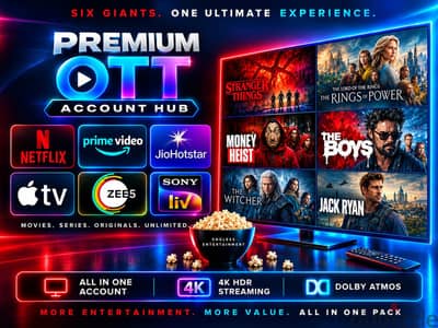 DEDICATED OTT ACCOUNT • 5 PROFILE • PERSONAL PIN • ALL IN ONE PLACE