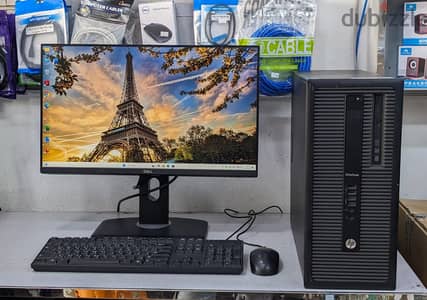 HP Core i7 PC 8GB RAM 256GB SSD 24" FHD Borderless Monitor OS 11 Pro &