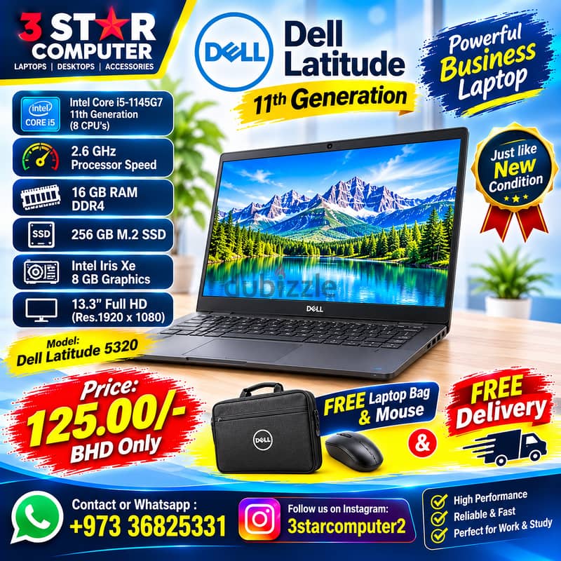 Dell Latitude 5320 11th Generation Core i5 2.6Ghz 16 GB RAM 256GB SSD 3