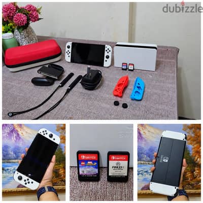 Excellent Nintendo Switch Oled white Edition full set with free goodie