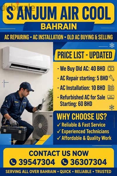old ac buying and selling installation repairing