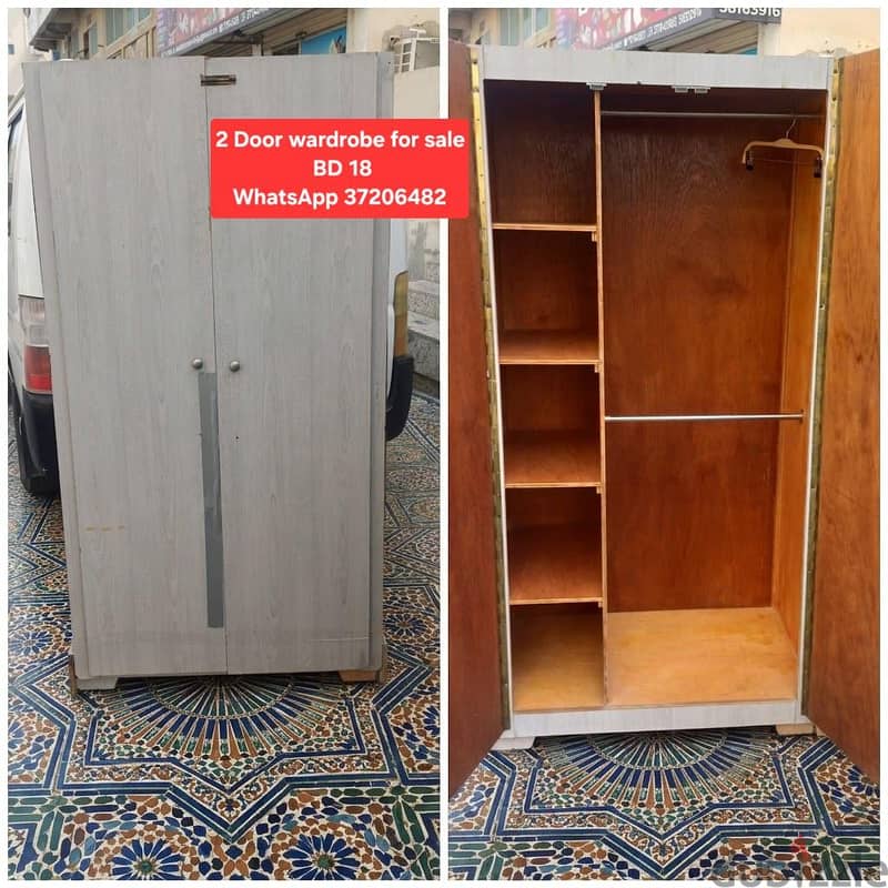Queen size bed with mattress 3 door wardrobe and other items for sale 8