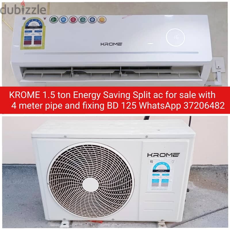 Slightly used window ac and other items for sale with Delivery fixing 4