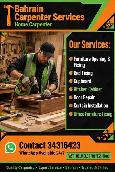 Furniture installation and carpenter Bahrain