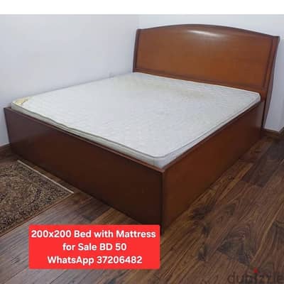 200x200 bed with mattress and other items for sale with Delivery