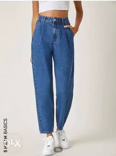 SHEIN BASICS high waisted baggy jeans 0
